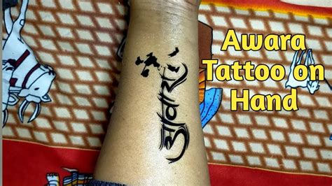 Awara Tattoo on Hand Best Top Design Temporary Body Tattoo - YouTube