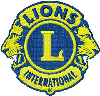 Lions Clubs International logo machine embroidery design