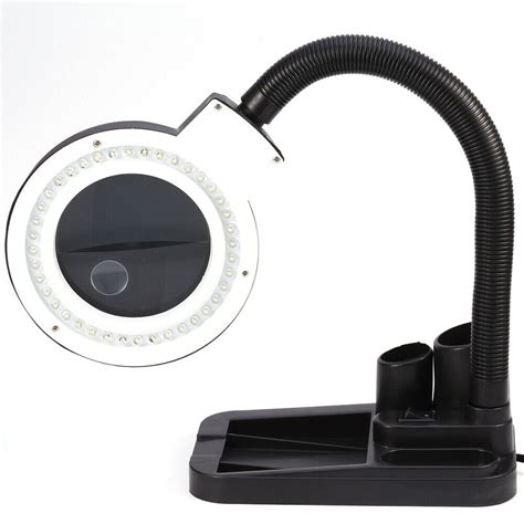 LED Desk Lamp With Magnifying Glass 5X 10X Magnifying Glass With Light Table And | eBay