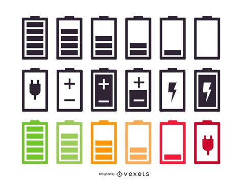 Battery Icon Design Set Vector Download