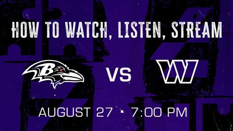 How to Watch, Listen, Stream Ravens vs. Commanders Preseason 3