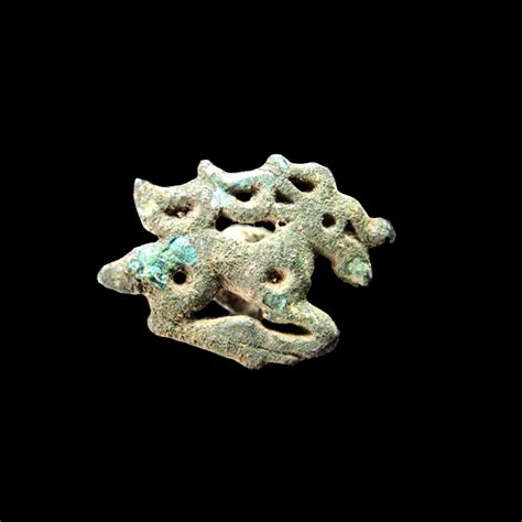 Indian and Himalayan : Steppe culture bronze stud in the form of a ...