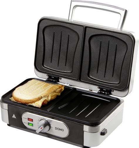 DOMO DO9136C Sandwich toaster Grill function Silver, Black | Conrad.com