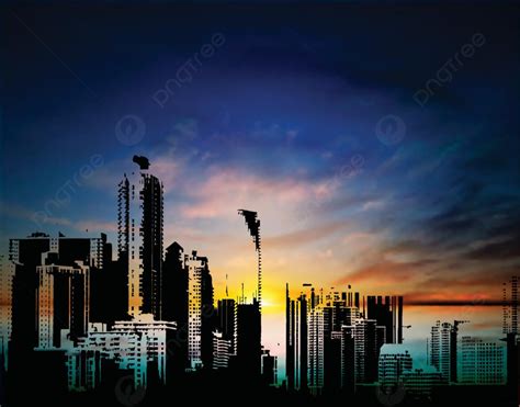 Sunrise Scene Above The City With City Lights Background, Basarab ...