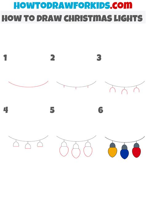 How to Draw Christmas Lights - Easy Drawing Tutorial For Kids