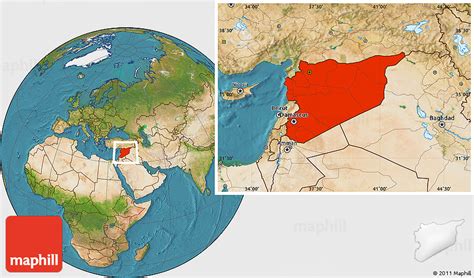 Satellite Location Map of Syria