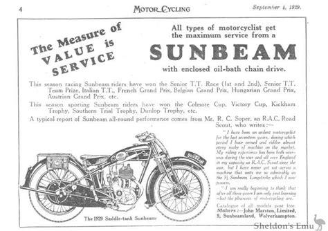 Sunbeam Motorcycle History