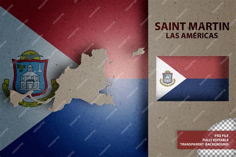 Premium PSD | Infographic illustration of the map and flag of saint martin