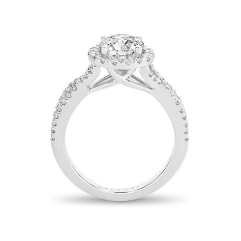 Round Brilliant Cut Halo Diamond Engagement Ring