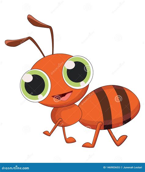 Happy ant cartoon stock illustration. Illustration of comics - 146903655