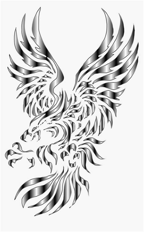 Tattoo Drawing Of Eagle - Eagle Tattoo Tribal Soaring, HD Png Download - kindpng