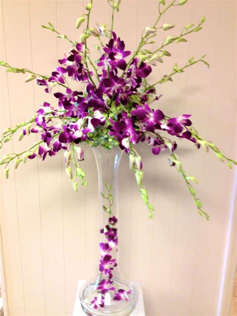 All Orchid Wedding Centerpiece - Purple Dendrobium Orchids - By ...