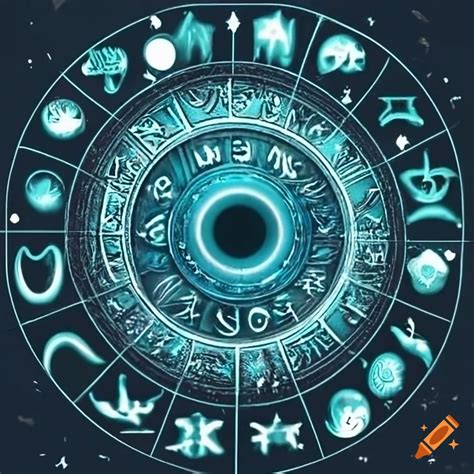 Dark background with astrology symbols