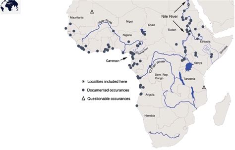 Free Labeled Printable Map of Africa Rivers in PDF