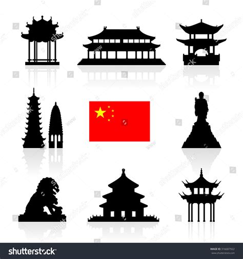 China Landmarks Icon Set. Vector And Illustration. - 316687922 : Shutterstock