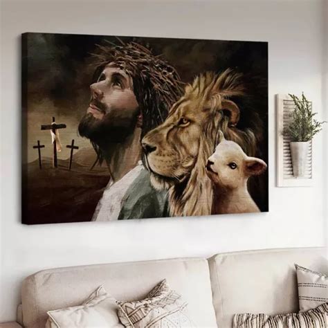 THE LAMB OF God, The Lion of Judah, Jesus Christ, Cross symbol Poster £15.76 - PicClick UK