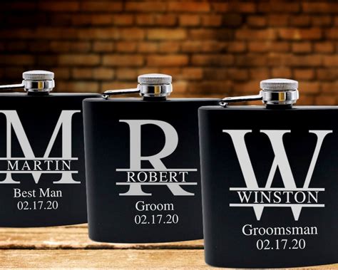 Personalized Flasks for Groomsmen Groomsmen Flask Engraved - Etsy