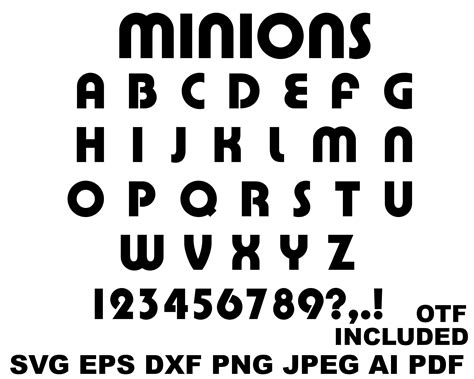 Minions Font Svg Minions Font Minion Svg Minions Font Cricut Minions ...