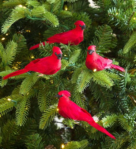 Clip-On Cardinal Christmas Tree Ornaments, Set of 4 - Walmart.com ...