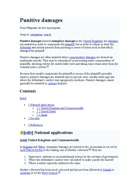 Punitive Damages | PDF | Punitive Damages | Damages