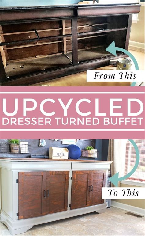 How I Turned This Old Dresser Into a Beautiful Dining Room Buffet | Repurposed furniture diy ...