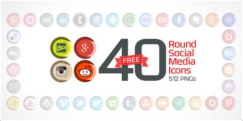 40 Free Round Social Media Icons (PNGs & Vector File)