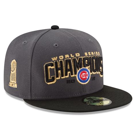 Men's Chicago Cubs New Era Gray/Black 2016 World Series Champions Two ...