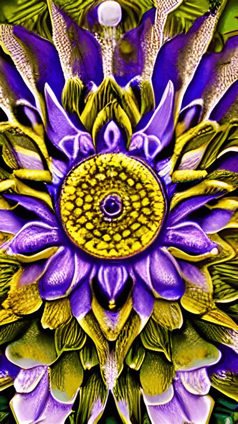 Metallic Purple Sunflower Gothic Dreamscape · Creative Fabrica
