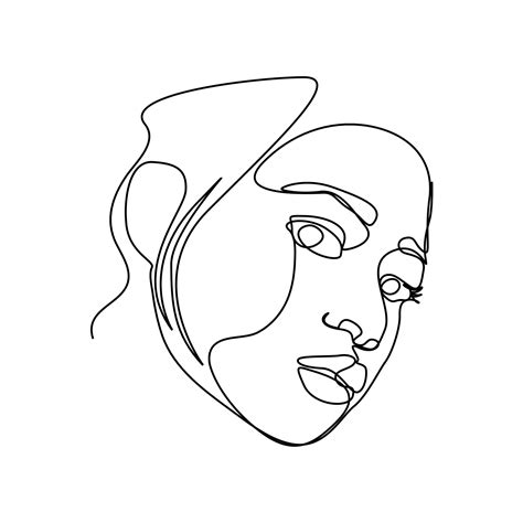 Abstract Woman face one line drawing. Portret minimalistic style. Continuous line. 6637782 ...