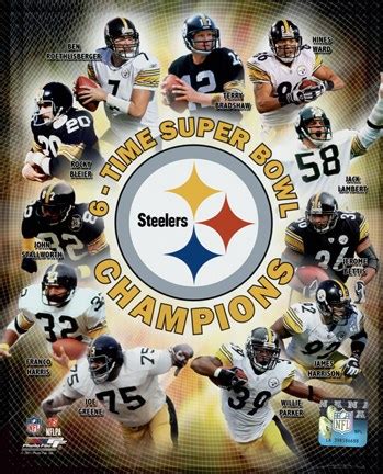 Pittsburgh Steelers 6-Time Super Bowl Champions Composite Fine Art ...