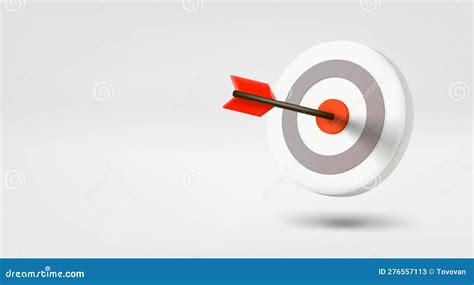 Dart in a Bullseye. 3d Vector Banner with Copy Space Stock Vector ...