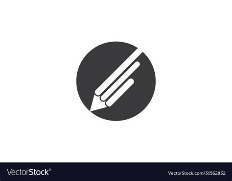 Pencil logo Royalty Free Vector Image - VectorStock