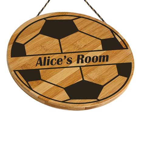 Personalised FootBall Wall Plaques made from Bamboo Wood Personalised Football, Personalized ...