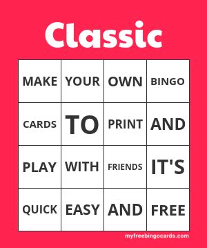 Bingo Card Themes Cards