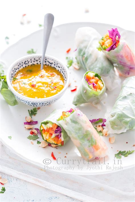 Thai spring roll with Thai mango dipping sauce is to die for. Not just it looks pretty but ...