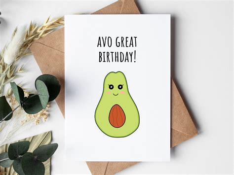 17th Funny Birthday Card PRINTABLE DOWNLOAD With Avocado - Etsy