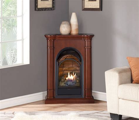 Duluth Forge Dual Fuel Ventless Gas Fireplace Insert - 15,000 BTU, T-Stat, Brick Liner - Model ...