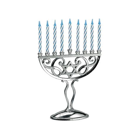 Silver Miniature Menorah Set with Candles 5.5 Inches - Walmart.com