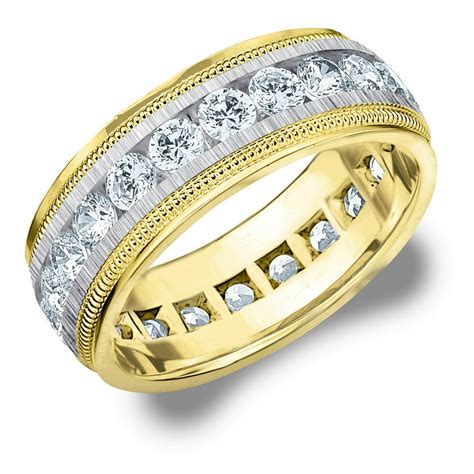 Eternity Wedding Bands - 3 CTTW Diamond Men's Wedding Band in 14K Two ...