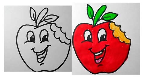 Cartoon Cute Apple Drawing