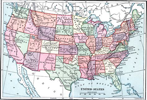 United States Map 1870