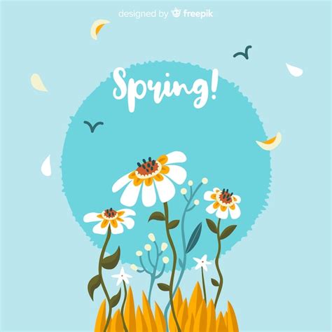 Free Vector | Hand drawn welcome spring flowers background