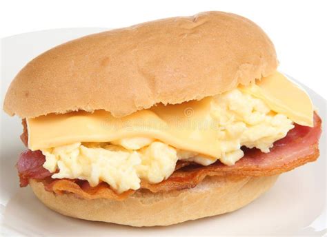 Breakfast Roll with Bacon Egg & Cheese Stock Image - Image of bread ...