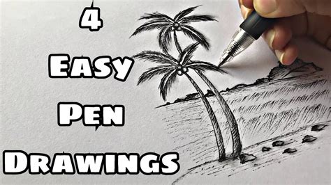 Easy Pen Drawings | Learn Pen and Ink Sketches - YouTube