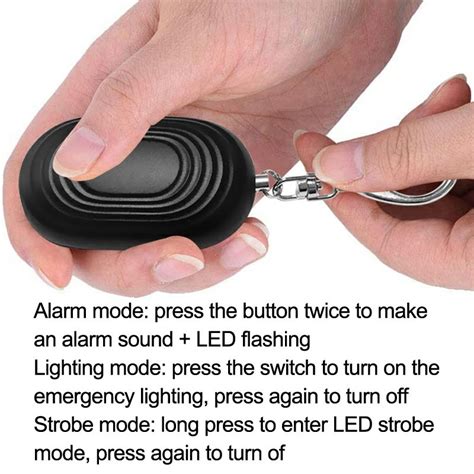 Self Defense Alarm Outdoor LED Personal Alarm (Black) | Alexnld.com