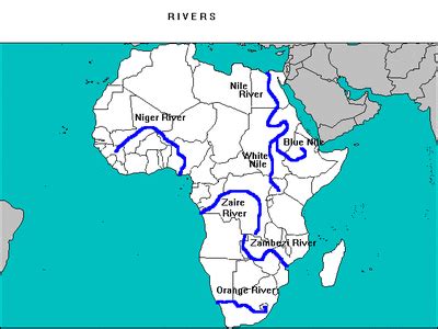 Sub Saharan Africa Map Rivers