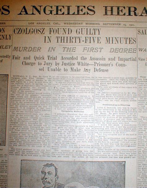 4 1901 newspapers Czolgosz TRIAL & VERDICT - PRESIDENT WILLIAM McKINLEY ASSASSIN | eBay