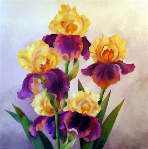 Nel's Everyday Painting: Yellow and Purple Irises - SOLD