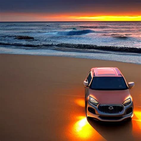 a car chilling on the beach, sunset | Stable Diffusion | OpenArt