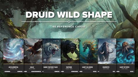 Druid Wild Shape Reference Cards for 5e - Tabletop Analytics